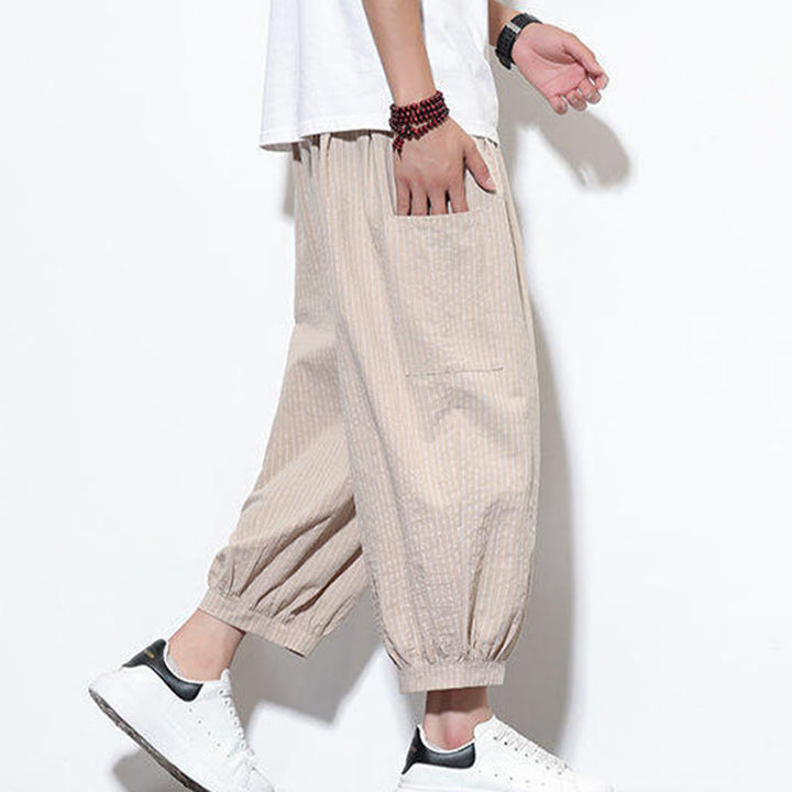 Buddha Stones in cotone a righe casual Buddha Stones, lunghezza 7-8, con tasche - image 2