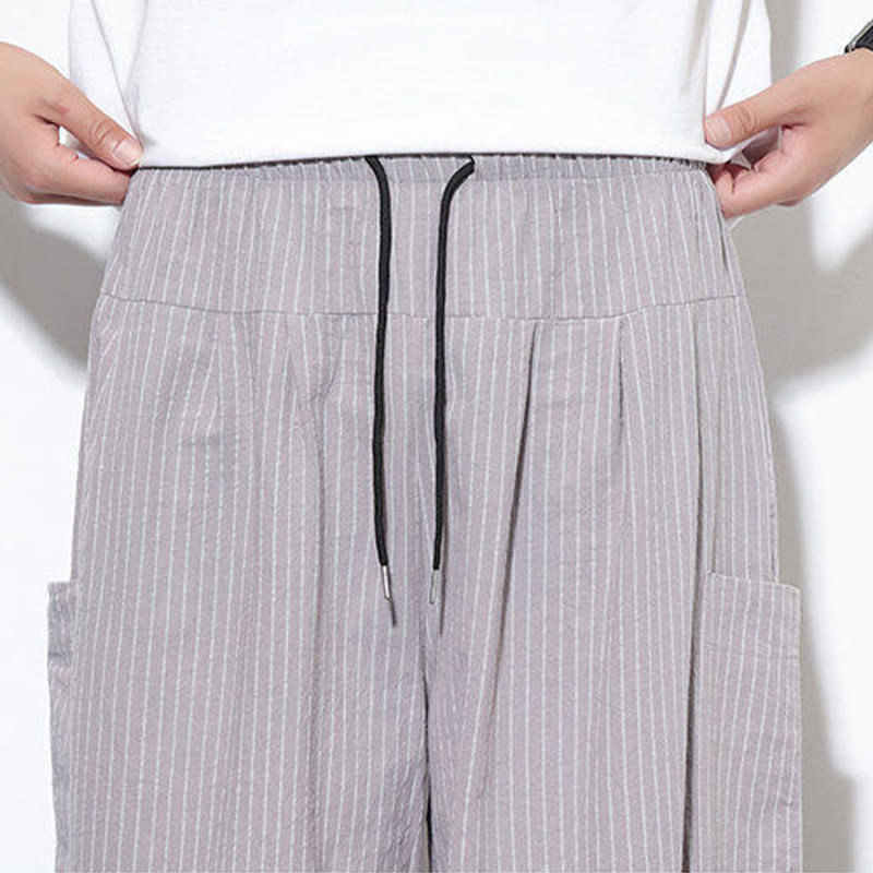 Buddha Stones in cotone a righe casual Buddha Stones, lunghezza 7-8, con tasche - image 18