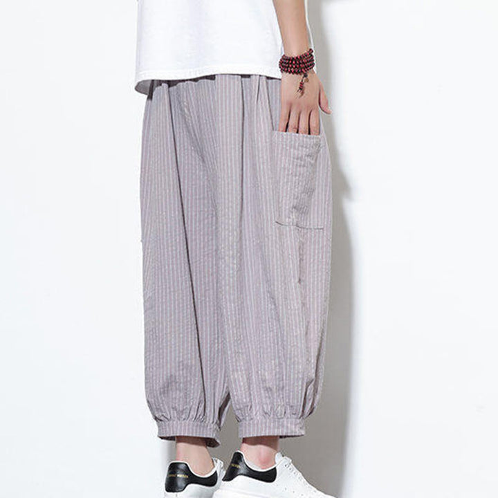 Buddha Stones in cotone a righe casual Buddha Stones, lunghezza 7-8, con tasche - image 9