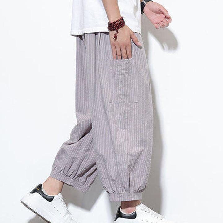 Buddha Stones in cotone a righe casual Buddha Stones, lunghezza 7-8, con tasche - image 19