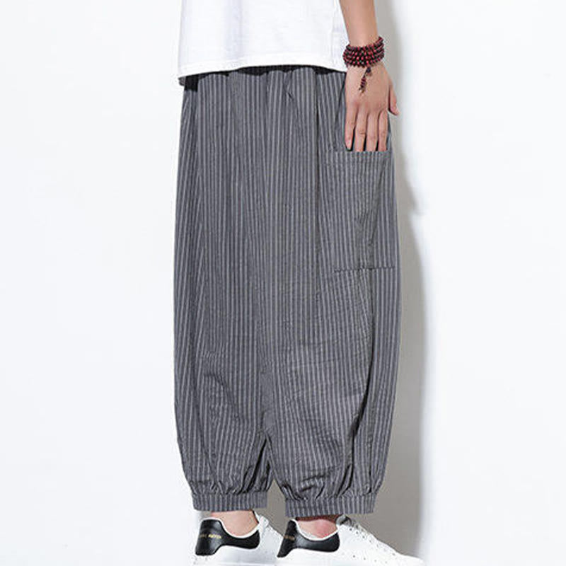 Buddha Stones in cotone a righe casual Buddha Stones, lunghezza 7-8, con tasche - image 27