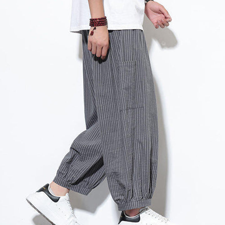 Buddha Stones in cotone a righe casual Buddha Stones, lunghezza 7-8, con tasche - image 25