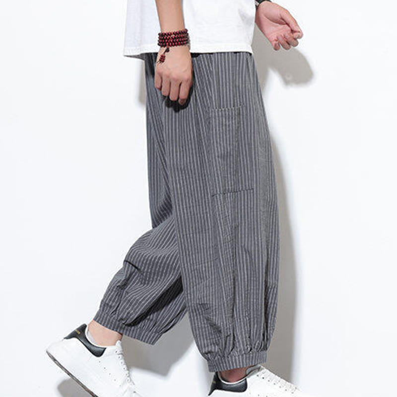 Buddha Stones in cotone a righe casual Buddha Stones, lunghezza 7-8, con tasche - image 25