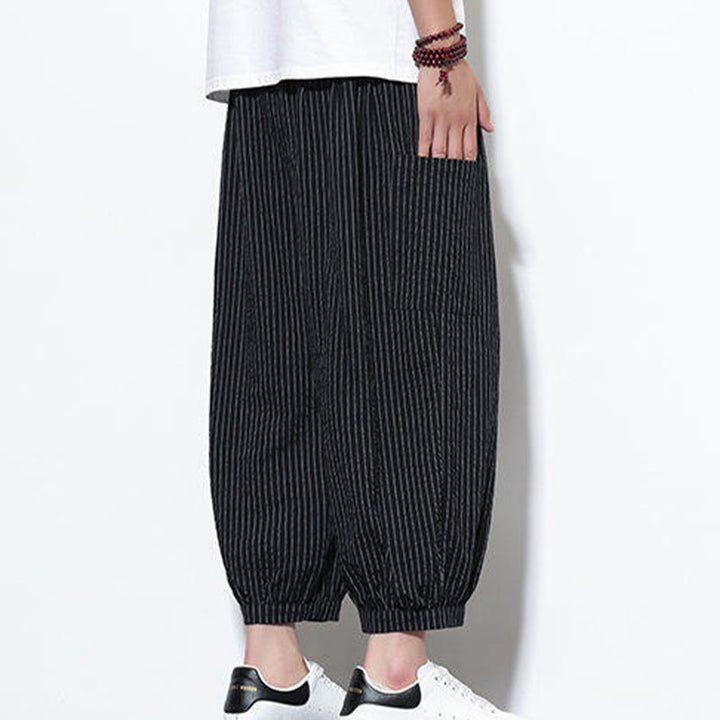 Buddha Stones in cotone a righe casual Buddha Stones, lunghezza 7-8, con tasche - image 33