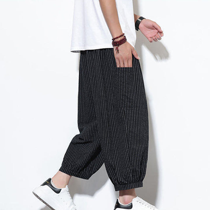 Buddha Stones in cotone a righe casual Buddha Stones, lunghezza 7-8, con tasche - image 35