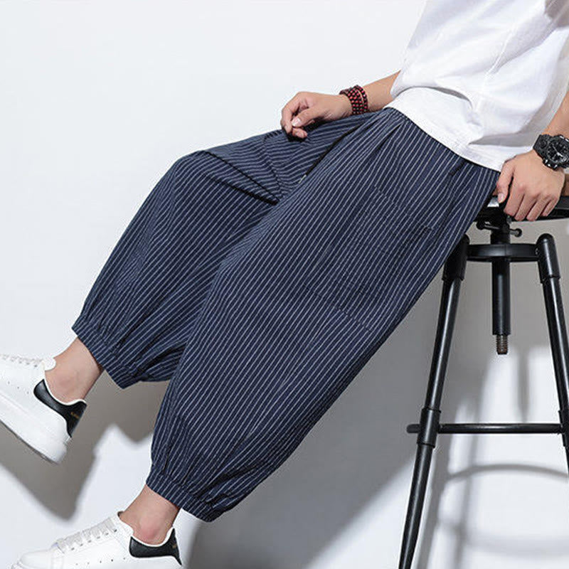 Buddha Stones in cotone a righe casual Buddha Stones, lunghezza 7-8, con tasche - image 45