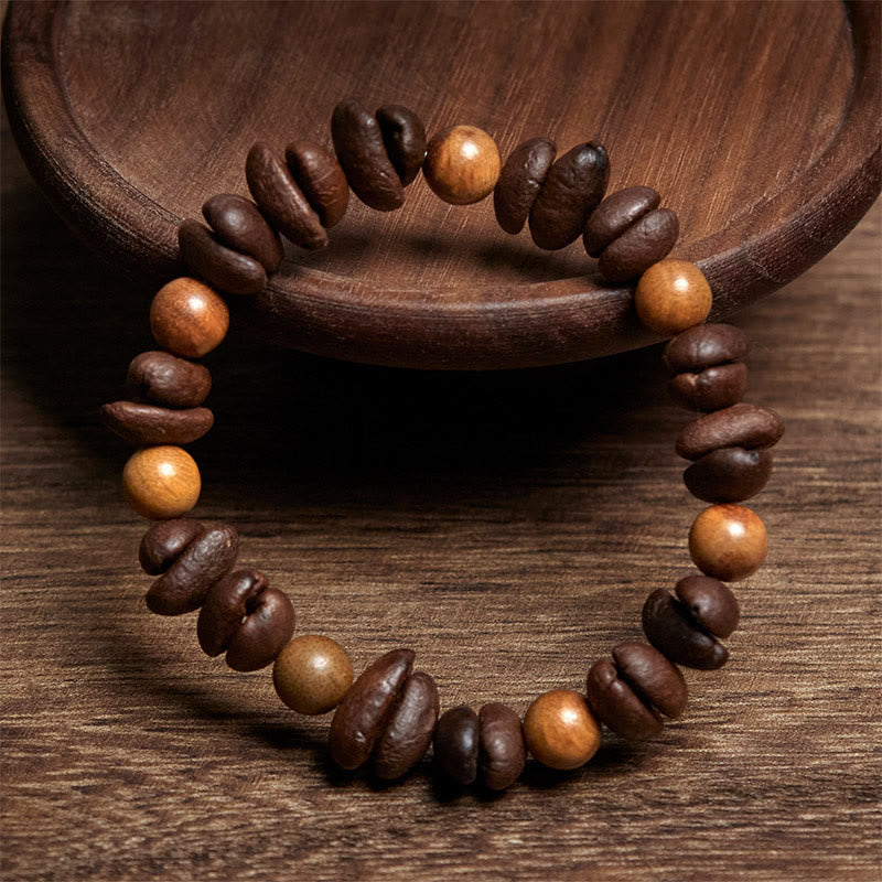 Braccialetto positivo Buddha Stones Natural Coffee Beans Sandalo verde - image 2