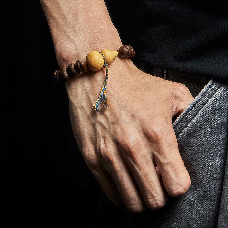 Bracciale Buddha Stones con chicchi di caffè e zucca naturale - image 5