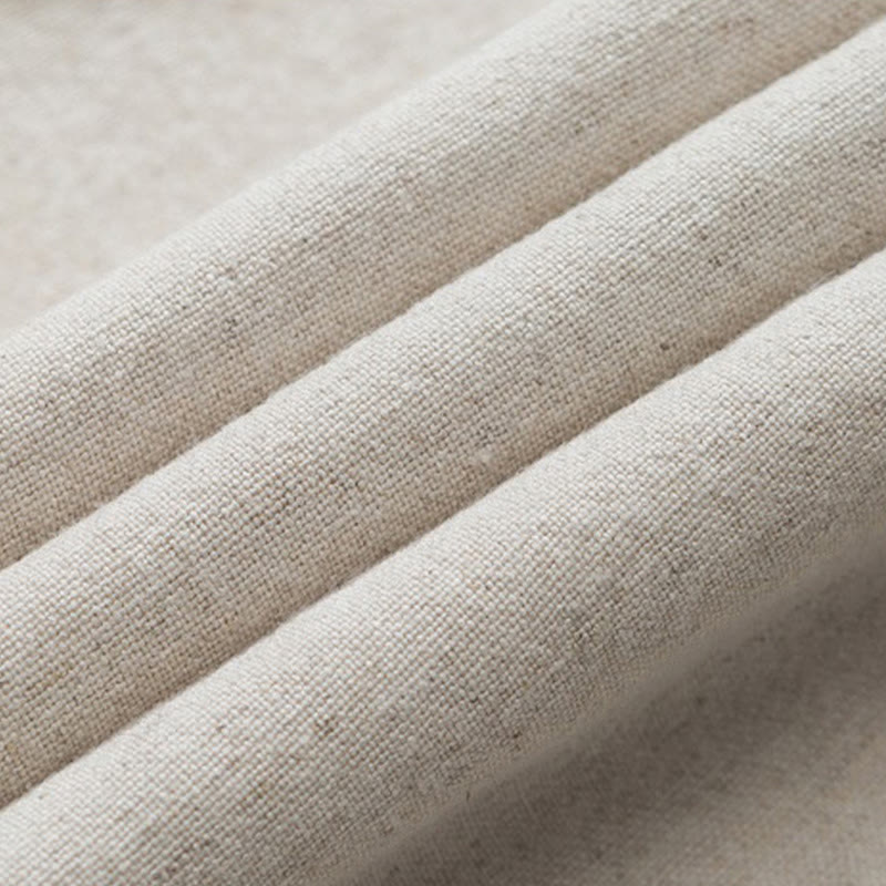 Buddha Stones Pantaloni casual larghi da uomo in cotone e lino con bottoni a rana, lunghezza 7-8, con tasche - image 10