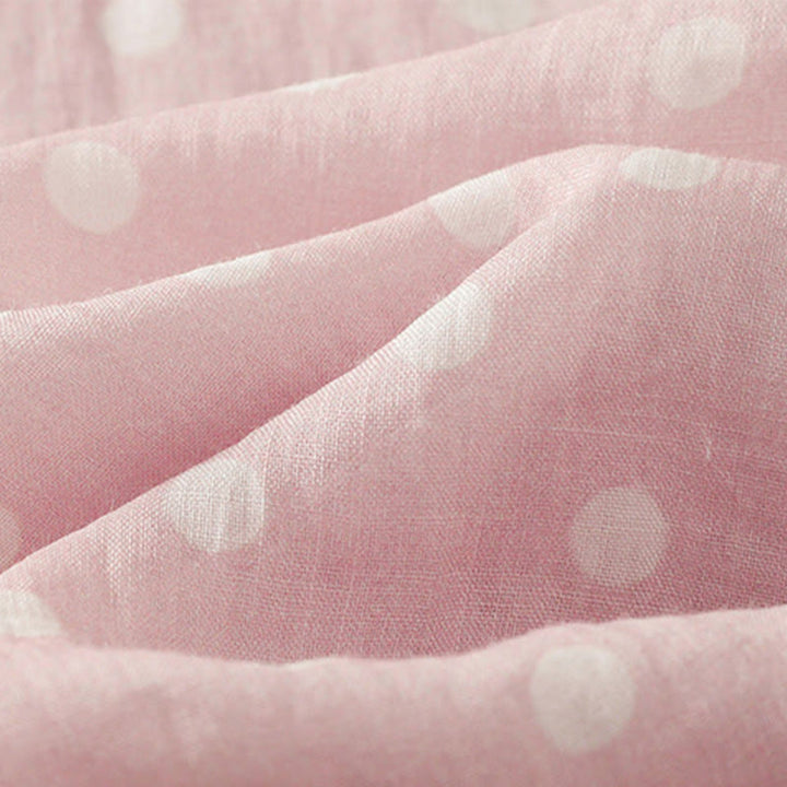 Buddha Stones Abito midi in poliestere con collo alto, bottoni e tasche primaverili a pois - image 11