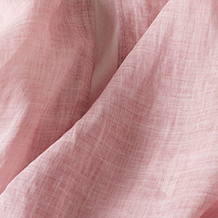 Abito midi in fibra con scollo a giro, maniche corte, foglie ricamate Buddha Stones - image 16