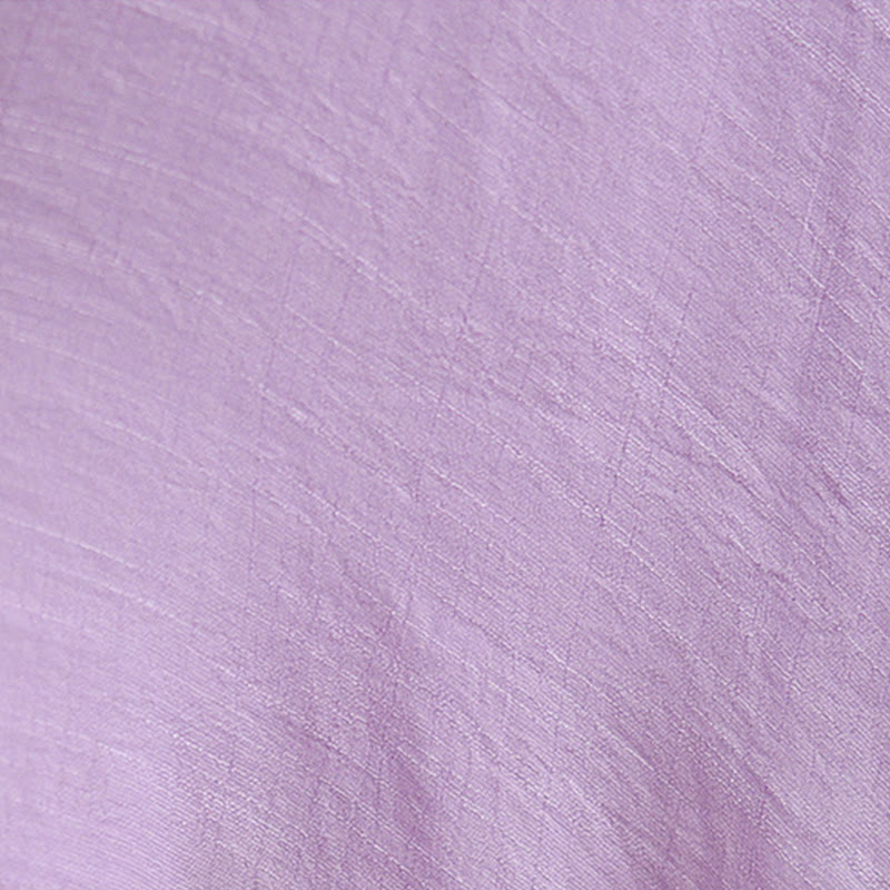 Buddha Stones Abito midi casual in cotone con scollo rotondo, maniche a tre quarti e bottoni a rana - image 12