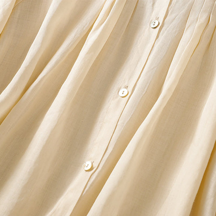 Buddha Stones Camicia da donna in cotone con maniche a tre quarti e scollo rotondo con bottoni semplici - image 18