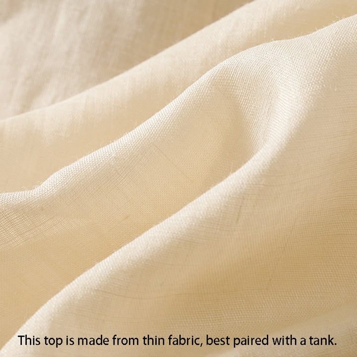 Buddha Stones Camicia da donna in cotone con maniche a tre quarti e scollo rotondo con bottoni semplici - image 23