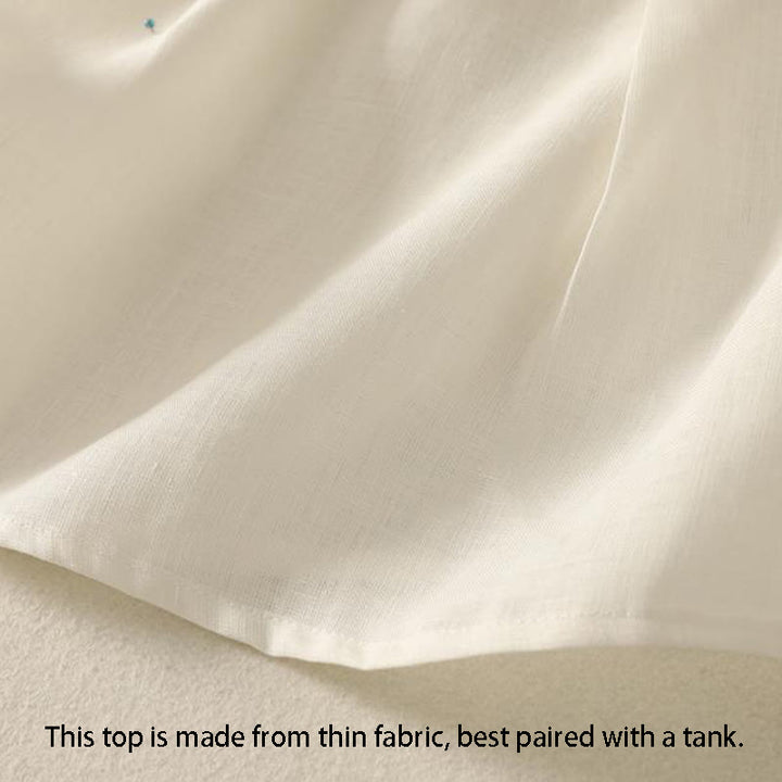 Buddha Stones Gilet senza maniche in cotone da donna con scollo a V retrò e bottoni - image 14