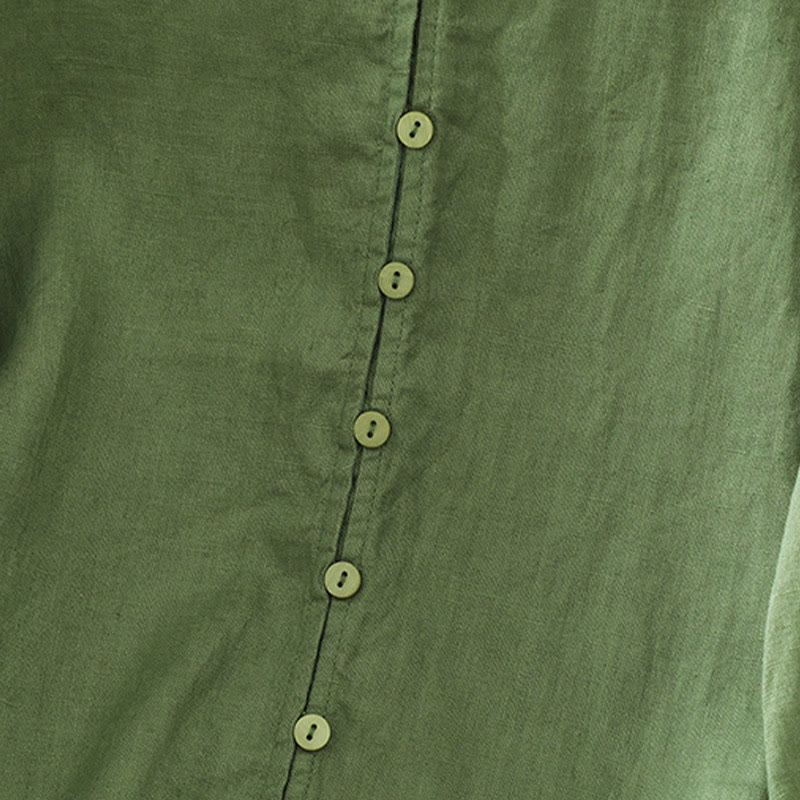 Buddha Stones Camicia da donna con scollo a V, maniche corte e bottoni in tinta unita - image 18