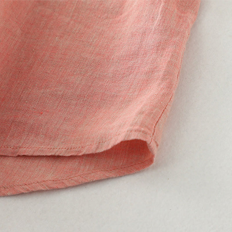 Camicia da donna in cotone e lino con maniche a mezza manica, casual, con bottoni semplici, motivo Buddha Stones - image 16