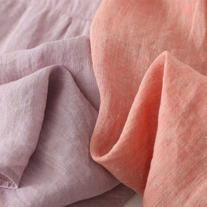 Camicia da donna in cotone e lino con maniche a mezza manica, casual, con bottoni semplici, motivo Buddha Stones - image 20