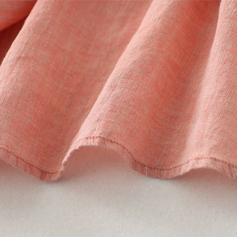 Camicia da donna in cotone e lino con maniche a mezza manica, casual, con bottoni semplici, motivo Buddha Stones - image 17