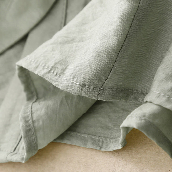 Buddha Stones Camicia estiva da donna in cotone a maniche corte con bottoni e lacci - image 15