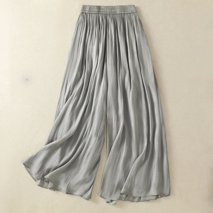 Pantaloni larghi da donna con elastico in vita, modello plissettato grigio chiaro, con tasche e motivo Buddha Stones - Grigio chiaro - US8-10, UK/AU12-14, EU40-42 (2XL) - image 0