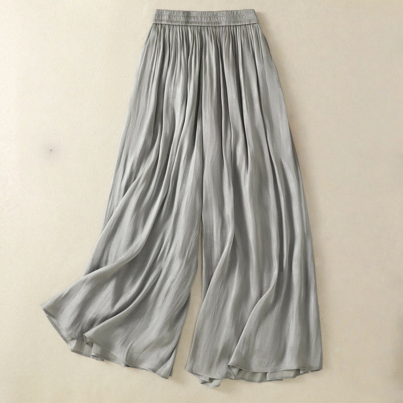 Pantaloni larghi da donna con elastico in vita, modello plissettato grigio chiaro, con tasche e motivo Buddha Stones - Grigio chiaro - US8-10, UK/AU12-14, EU40-42 (2XL) - image 0