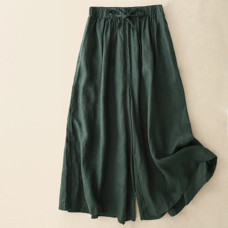 Buddha Stones Pantaloni Capri corti estivi da donna con elastico in vita e tasche, a gamba larga - Verde mare - US14, UK/AU18, EU46 (3XL) - image 24