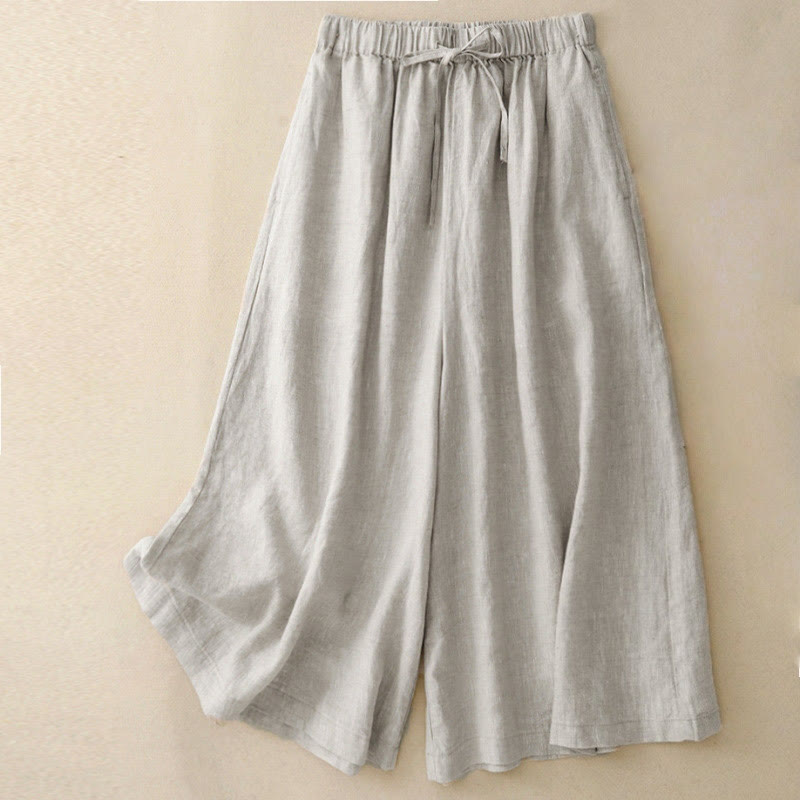 Buddha Stones Pantaloni Capri corti estivi da donna con elastico in vita e tasche, a gamba larga - Biancheria - US14, UK/AU18, EU46 (3XL) - image 16