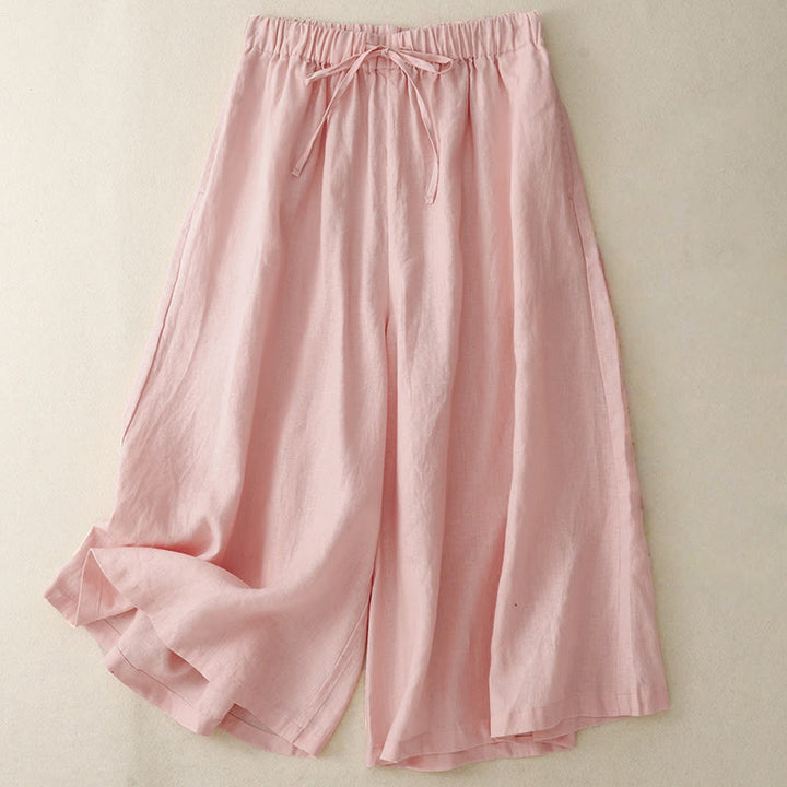 Buddha Stones Pantaloni Capri corti estivi da donna con elastico in vita e tasche, a gamba larga - Rosa chiaro - US14, UK/AU18, EU46 (3XL) - image 6