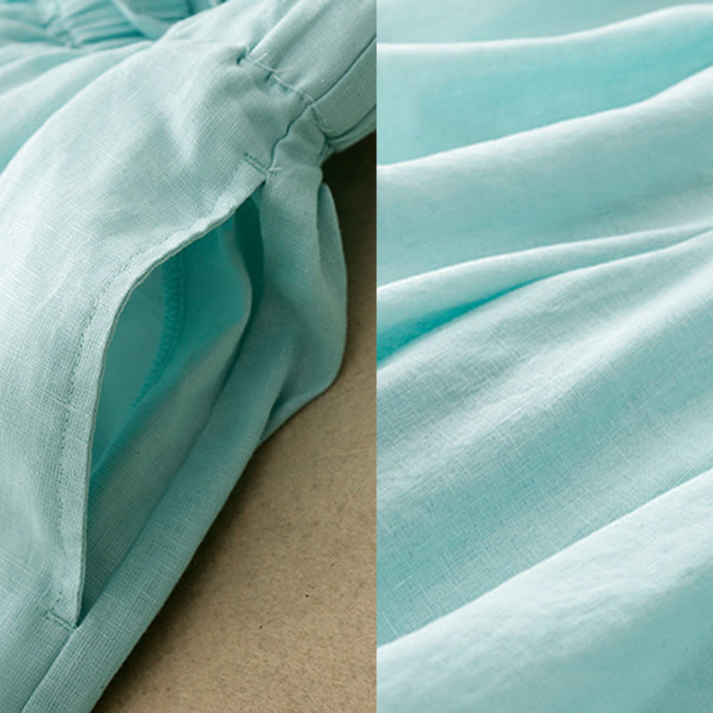 Buddha Stones Pantaloni Capri corti estivi da donna con elastico in vita e tasche, a gamba larga - image 2