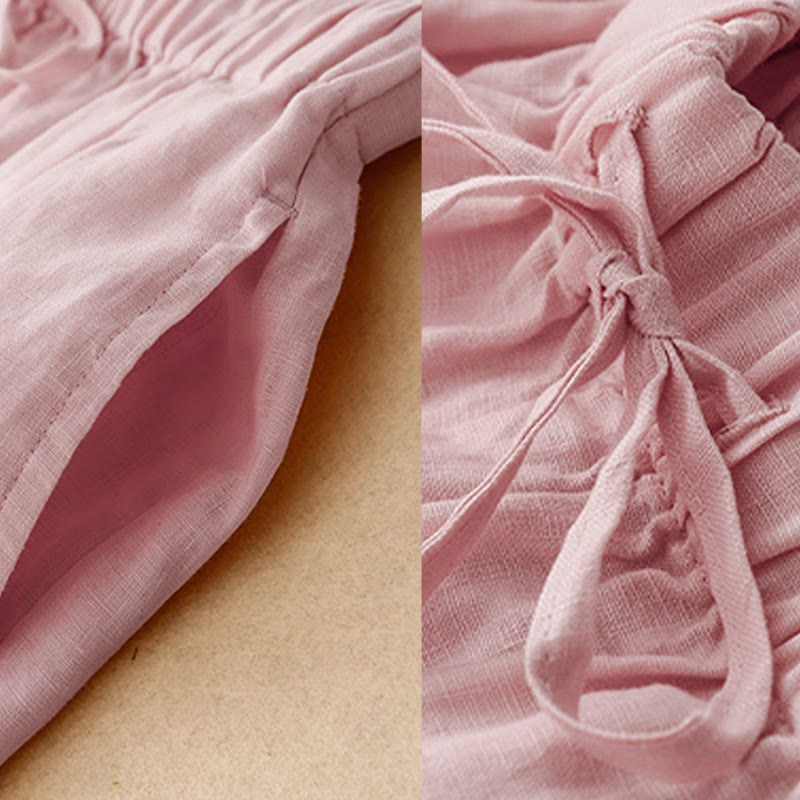 Buddha Stones Pantaloni Capri corti estivi da donna con elastico in vita e tasche, a gamba larga - image 9