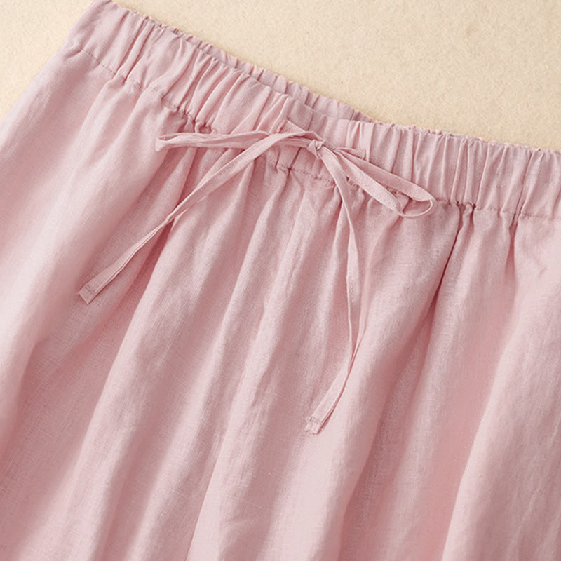 Buddha Stones Pantaloni Capri corti estivi da donna con elastico in vita e tasche, a gamba larga - image 7