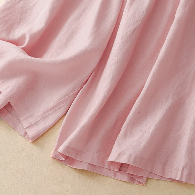 Buddha Stones Pantaloni Capri corti estivi da donna con elastico in vita e tasche, a gamba larga - image 8