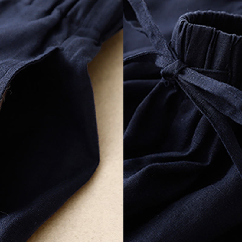 Buddha Stones Pantaloni Capri corti estivi da donna con elastico in vita e tasche, a gamba larga - image 14