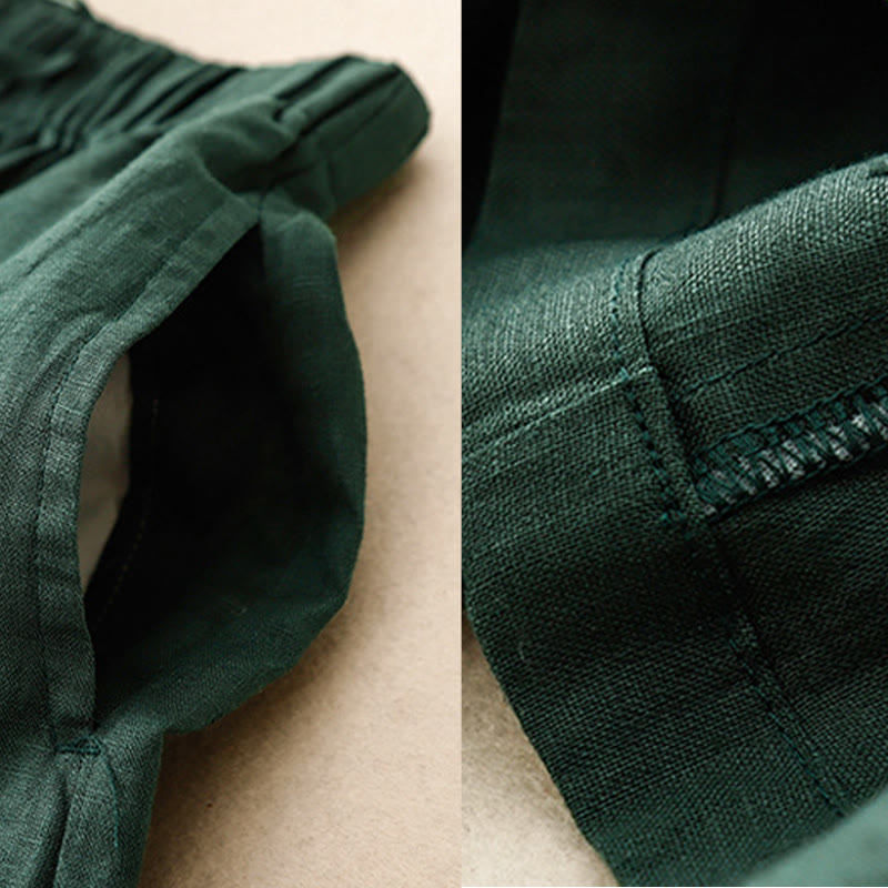 Buddha Stones Pantaloni Capri corti estivi da donna con elastico in vita e tasche, a gamba larga - image 25