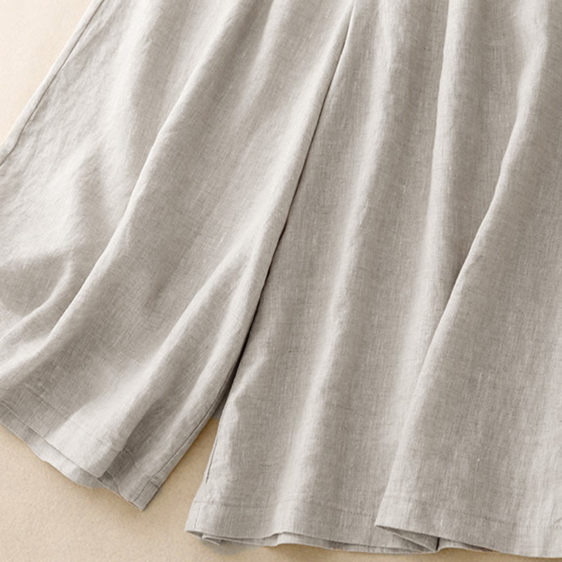Pantaloni capri da donna estivi con elastico in vita e gamba larga, modello cropped, con tasche, Buddha Stones. - image 21