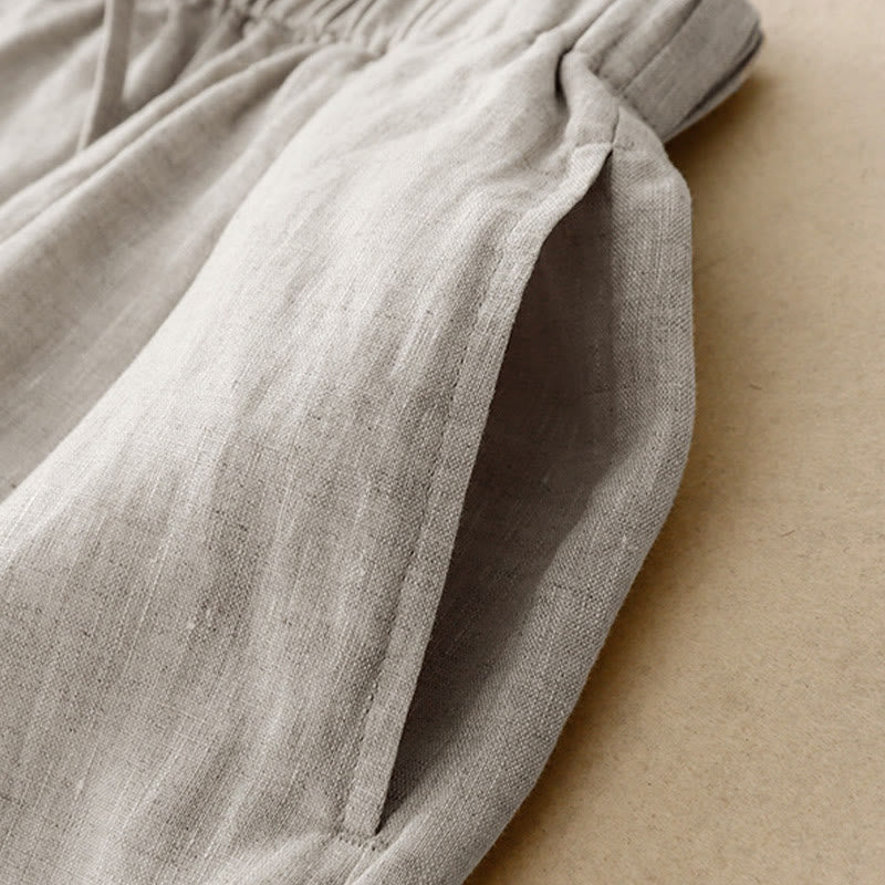 Buddha Stones Pantaloni Capri corti estivi da donna con elastico in vita e tasche, a gamba larga - image 19