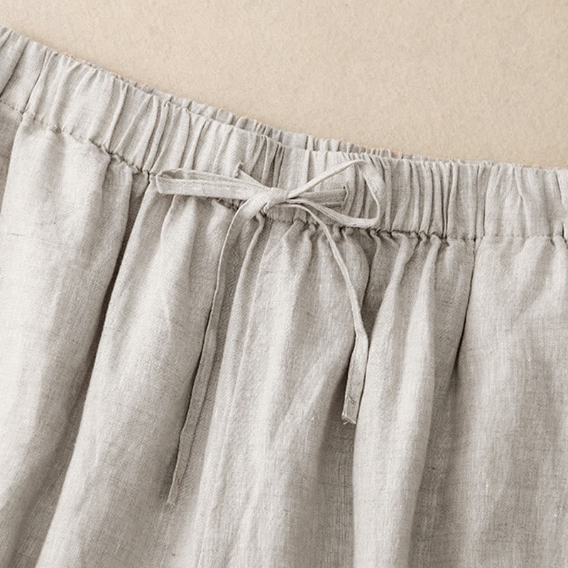 Buddha Stones Pantaloni Capri corti estivi da donna con elastico in vita e tasche, a gamba larga - image 18