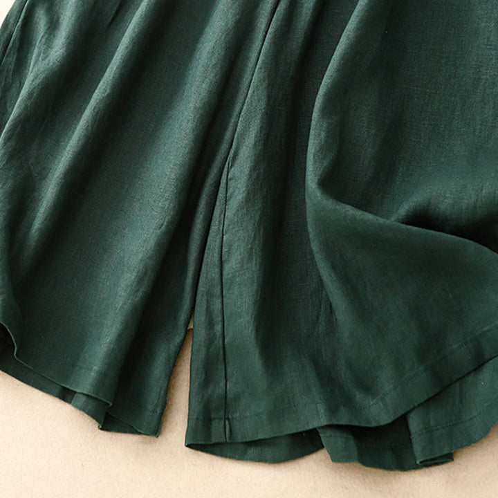 Pantaloni capri da donna estivi con elastico in vita e gamba larga, modello cropped, con tasche, Buddha Stones. - image 27