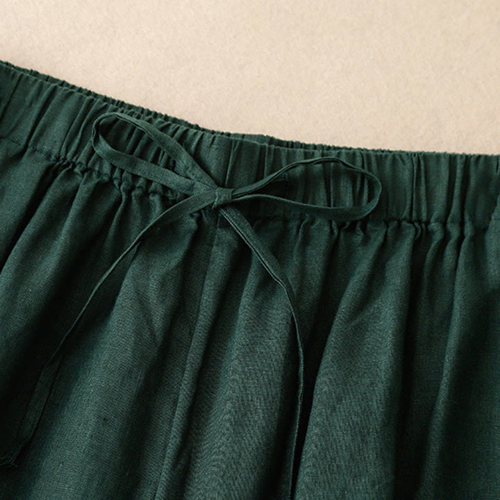 Pantaloni capri da donna estivi con elastico in vita e gamba larga, modello cropped, con tasche, Buddha Stones. - image 26