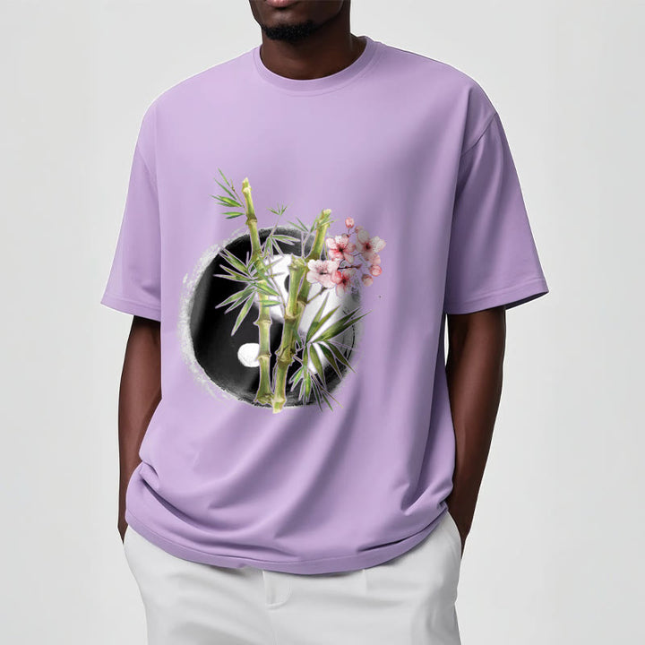 Maglietta con motivo Buddha Stones Yin Yang Bamboo Peach Blossoms - image 18