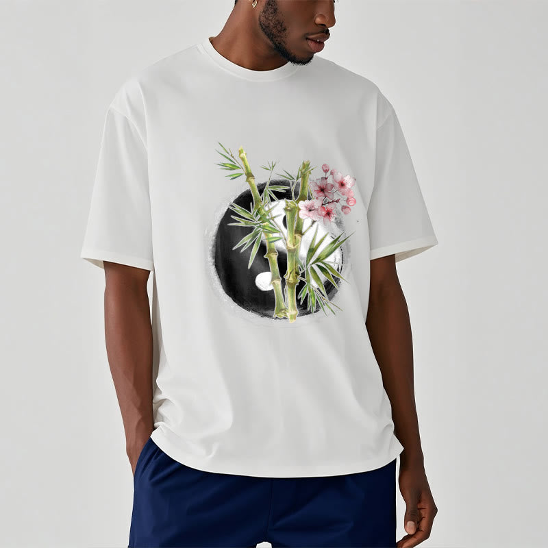 Maglietta con motivo Buddha Stones Yin Yang Bamboo Peach Blossoms - image 7