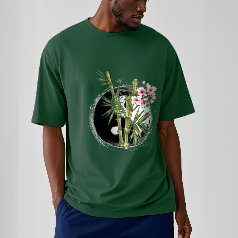Maglietta con motivo Buddha Stones Yin Yang Bamboo Peach Blossoms - image 12