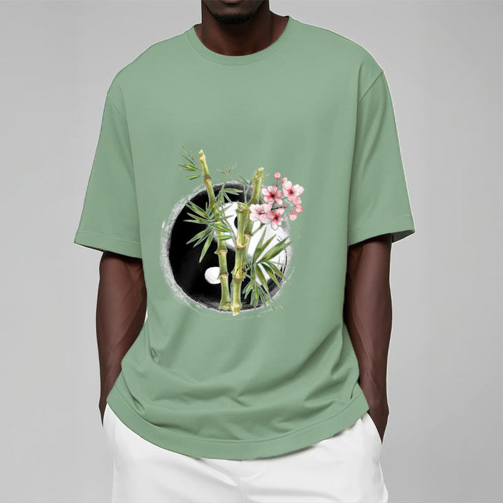 Maglietta con motivo Buddha Stones Yin Yang Bamboo Peach Blossoms - image 16