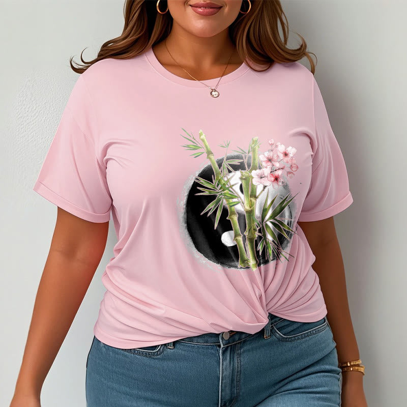 Maglietta con motivo Buddha Stones Yin Yang Bamboo Peach Blossoms - image 14