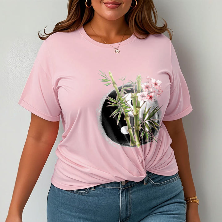 Maglietta con motivo Buddha Stones Yin Yang Bamboo Peach Blossoms - image 14