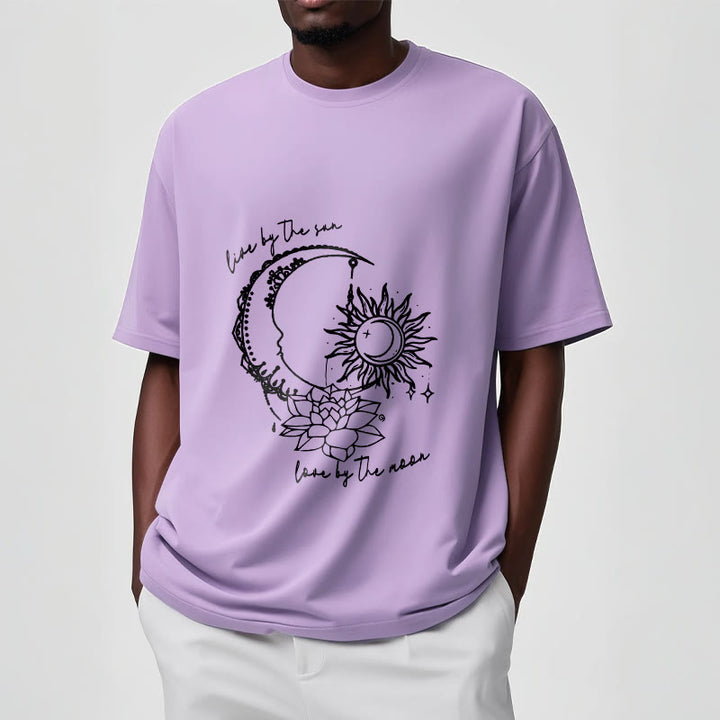 Maglietta con motivo a fiori di loto, sole, luna e pietre Buddha Stones - image 18