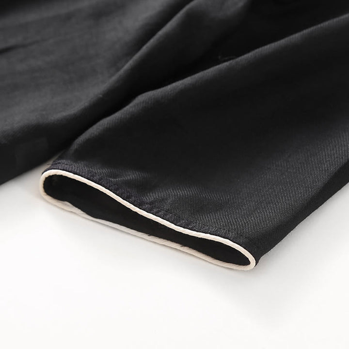 Abito midi in cotone e lino con maniche a tre quarti e ricamo casual Buddha Stones - image 5