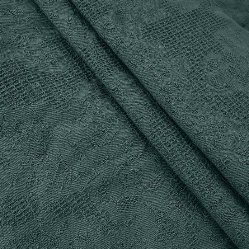 Abito midi in cotone e lino con tasche, motivo plissettato, coulisse e jacquard estivo Buddha Stones - image 6