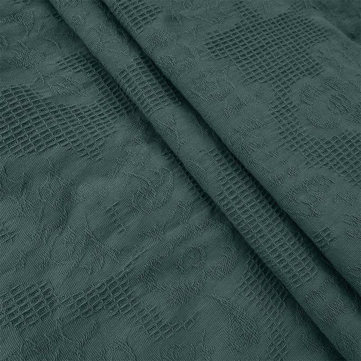 Abito midi in cotone e lino con tasche, motivo plissettato, coulisse e jacquard estivo Buddha Stones - image 6